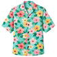Classic Floral Hawaiian Shirt- Mint Hibiscus Fresh Leaf Print