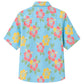 Classic Floral Hawaiian Shirt- Sky Blue Hibiscus Cloud Print