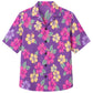 Classic Floral Hawaiian Shirt- Slate Hibiscus Stone Garden Print