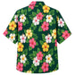 Classic Floral Hawaiian Shirt- Sunburst Hibiscus Palm Ray Print