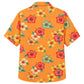 Classic Floral Hawaiian Shirt- Sunset Coral Hibiscus Palm Print