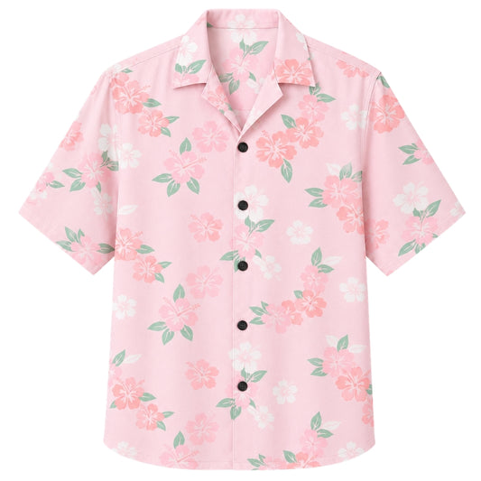 Classic Floral Hawaiian Shirt - Sunset Hibiscus Palm Grove Print