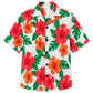 Classic Floral Hawaiian Shirt- Teal Hibiscus Palm Wave Print