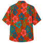 Classic Floral Hawaiian Shirt- Turquoise Hibiscus Lagoon Print