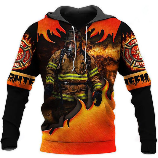 Classic Firefighter Art – 3D Hoodie