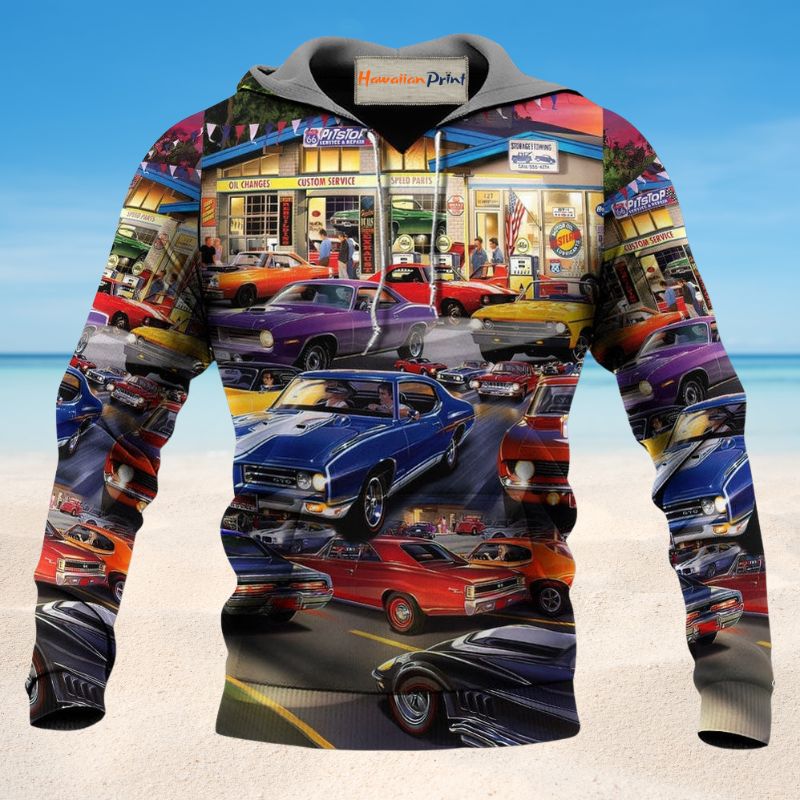 Classic Muscle Car Service Style - 3D Hoodie