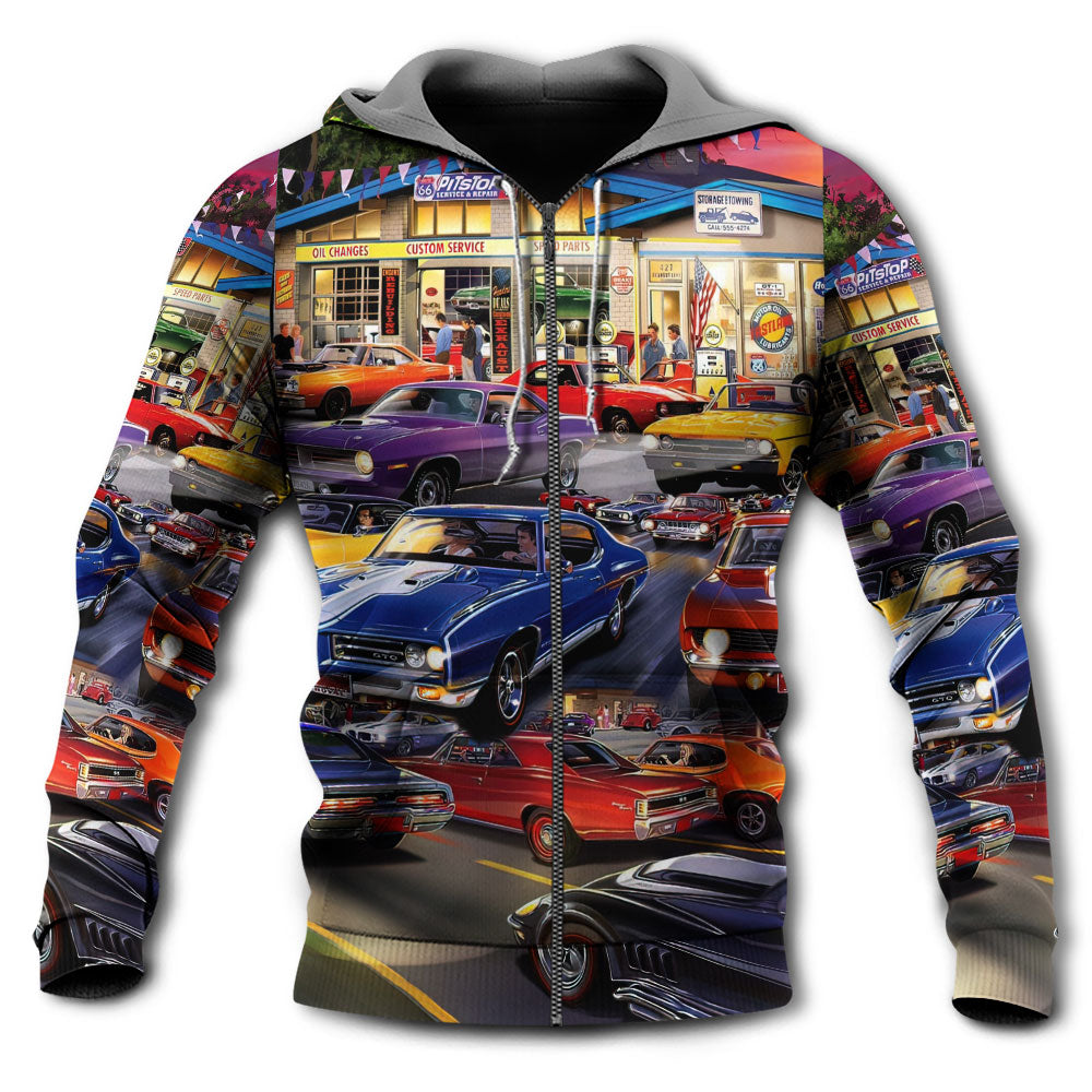 Classic Muscle Car Service Style - 3D Hoodie