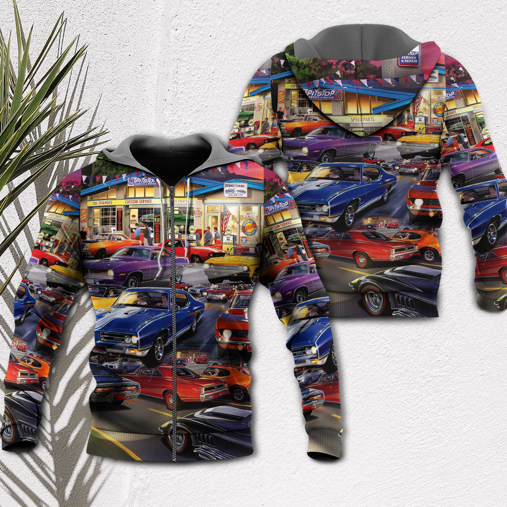 Classic Muscle Car Service Style - 3D Hoodie