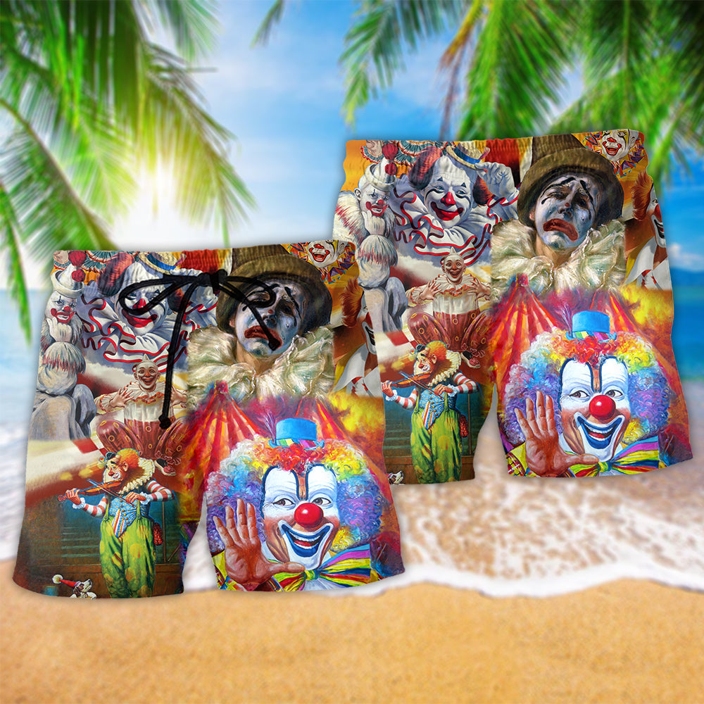 Clown Happy Fun Faces - Beach Short