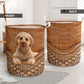 Cockapoo Dog Rattan Teaxture - Laundry Basket - Owls Matrix LTD
