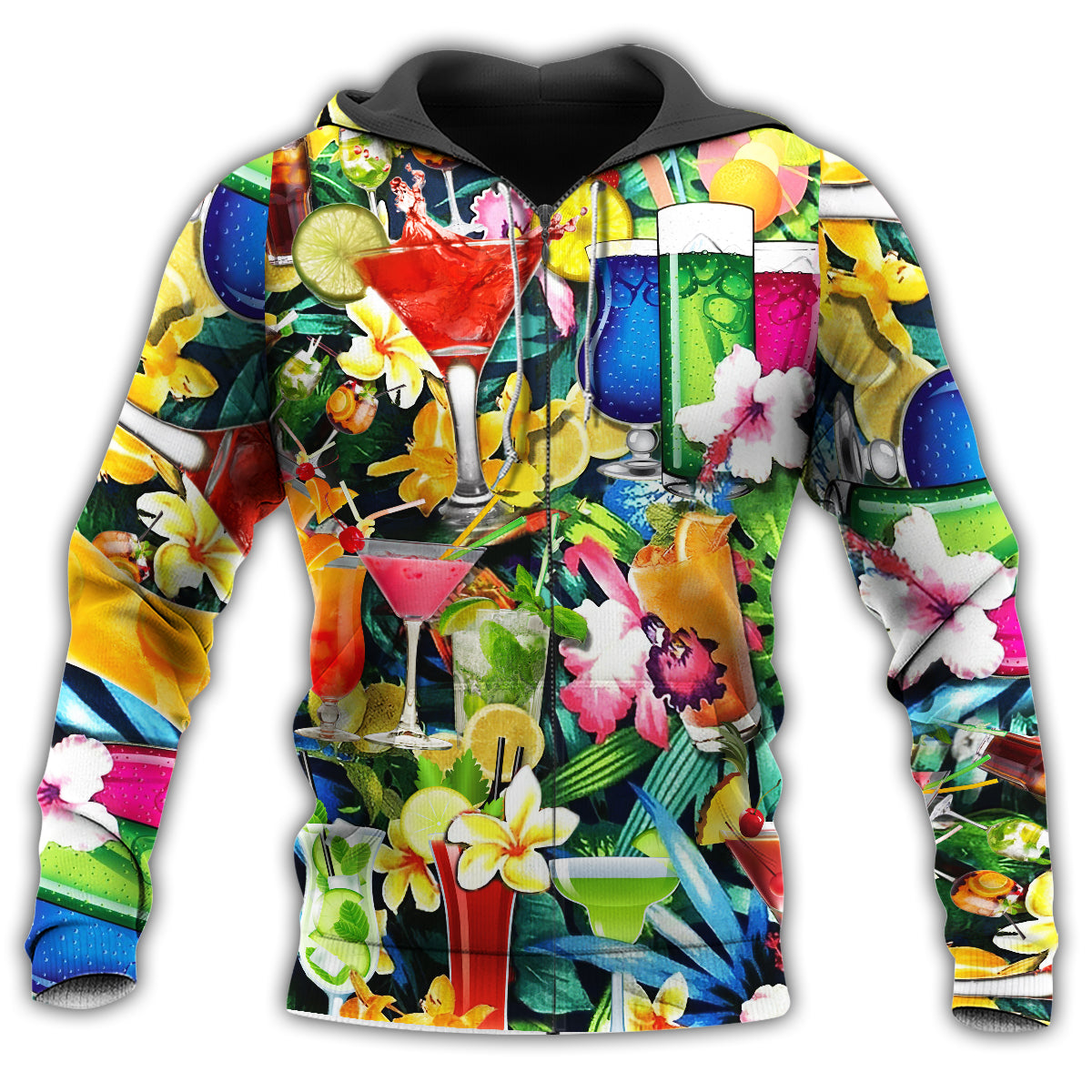 Tropical Cocktail Floral Style - 3D Hoodie