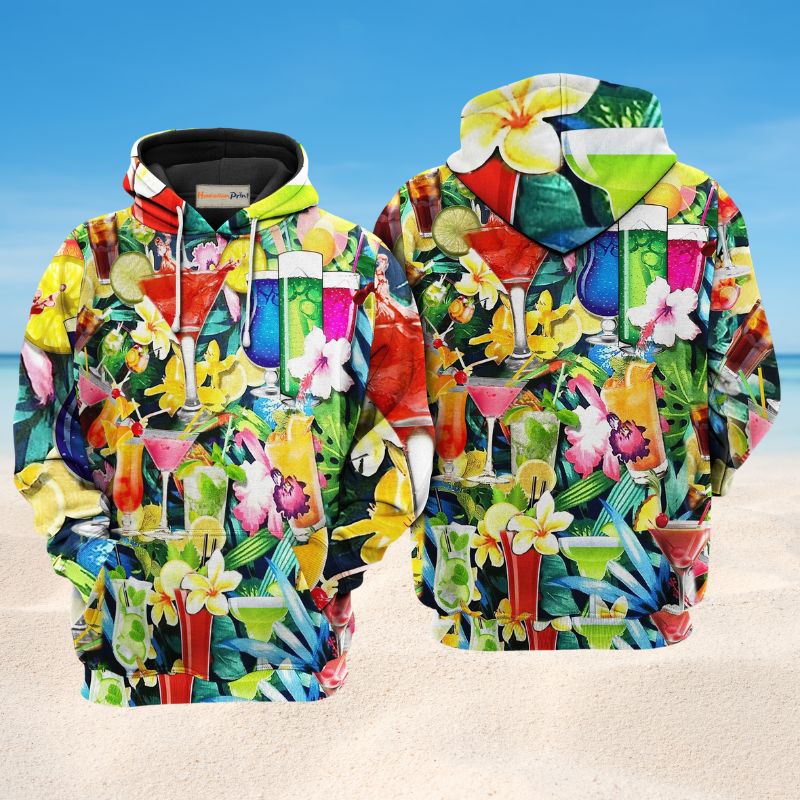 Cocktail And Flowers Art – 3D Hoodie