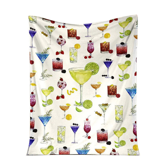 Tropical Drink Lover 50 x 60 Inch Flannel Blanket For Cozy Bedroom And Sofa Decor