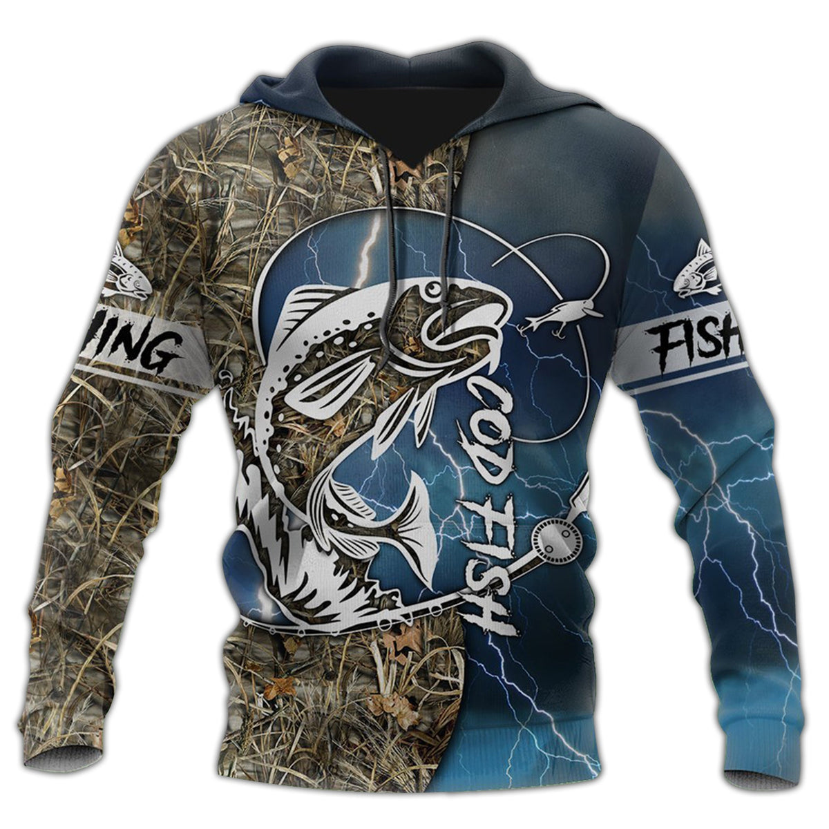 Cod Fishing Classic Art – 3D Hoodie