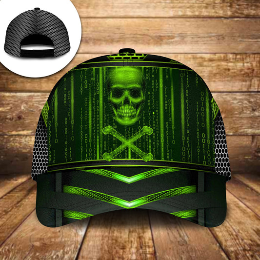 Coder Skull Green Tech Style – Classic Cap