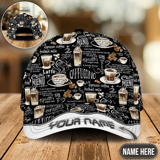 Coffee Menu Black Personalized – Classic Cap