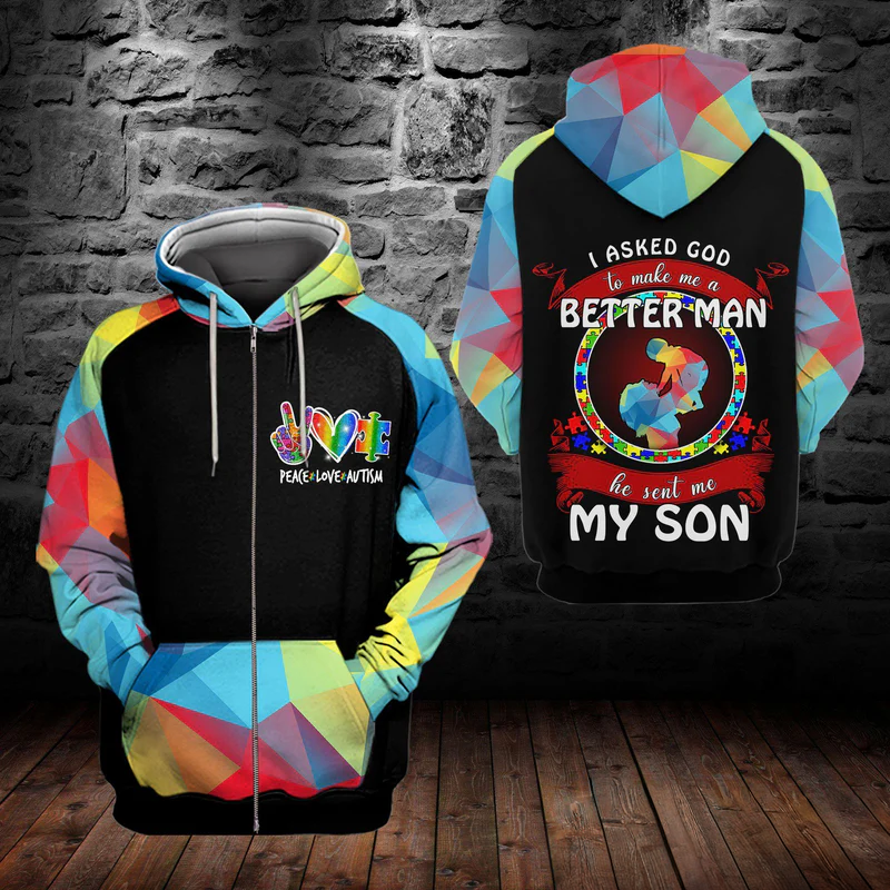 Collection Autism Mom Strength Quote – 3D Hoodie