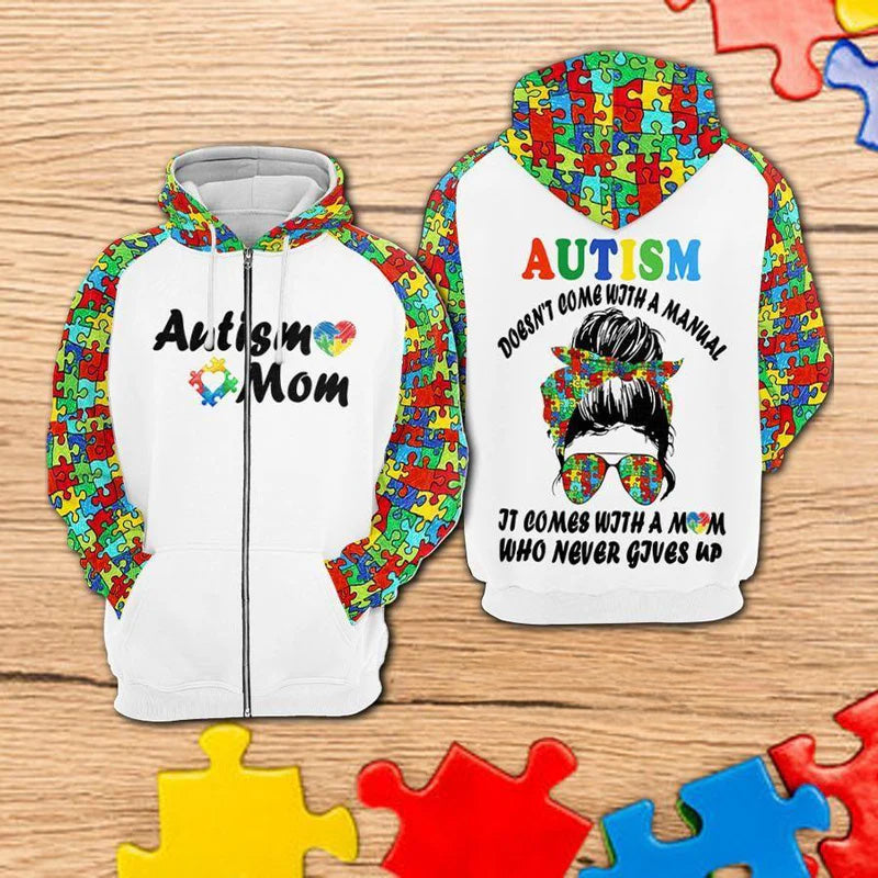 Collection Autism No Manual Quote – 3D Hoodie
