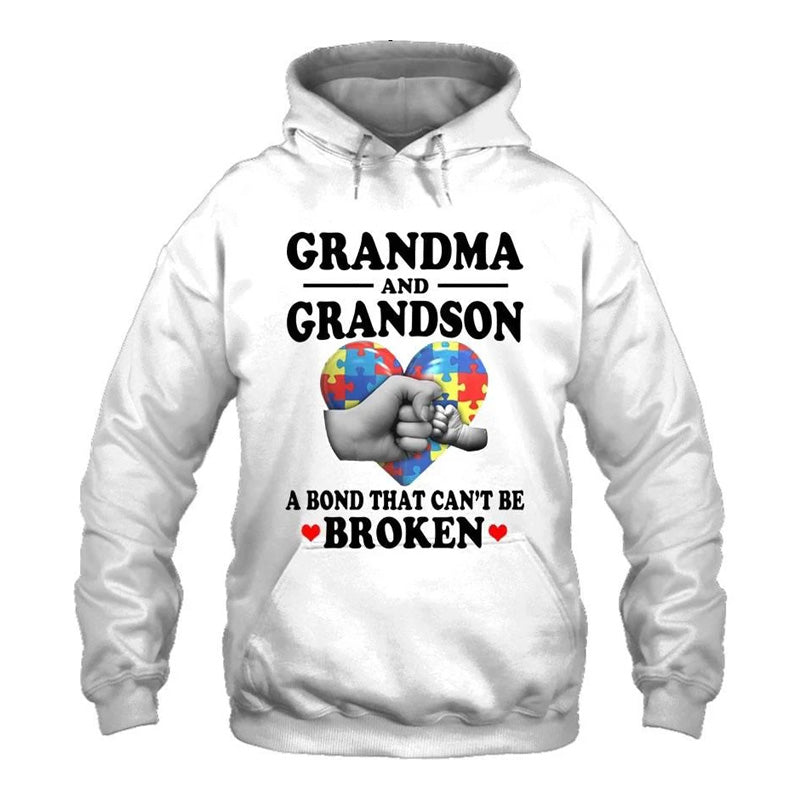 Collection Grandma And Grandson Autism Bond – 3D Hoodie