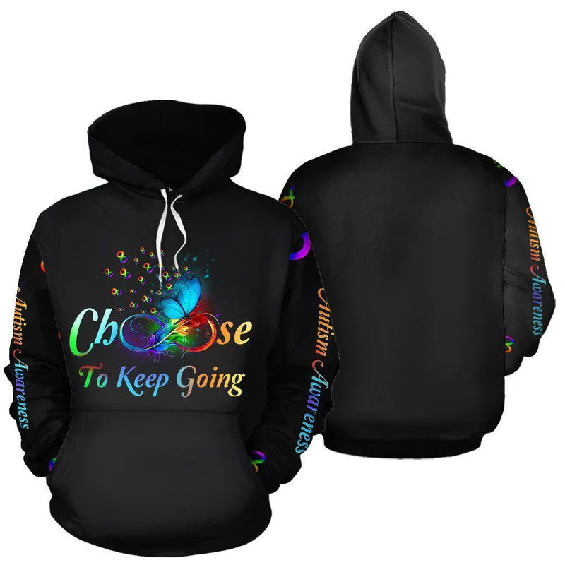 Collection Keep Going Autism Infinity Quote – 3D Hoodie