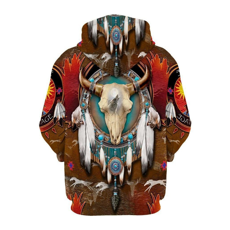 Collection Native American Culture Bull – 3D Hoodie