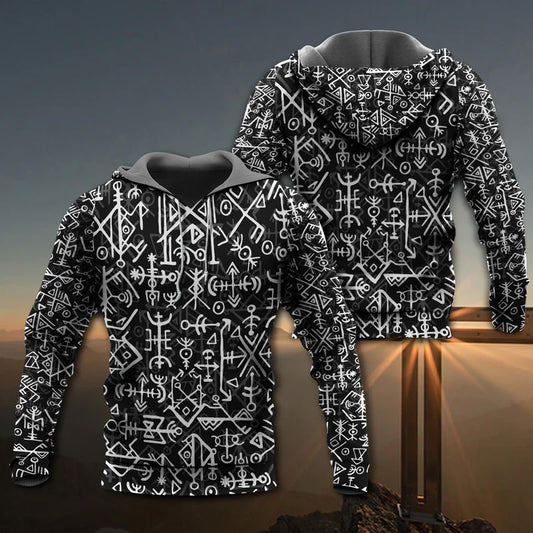 Collection Nordic Futhark Rune Design – 3D Hoodie