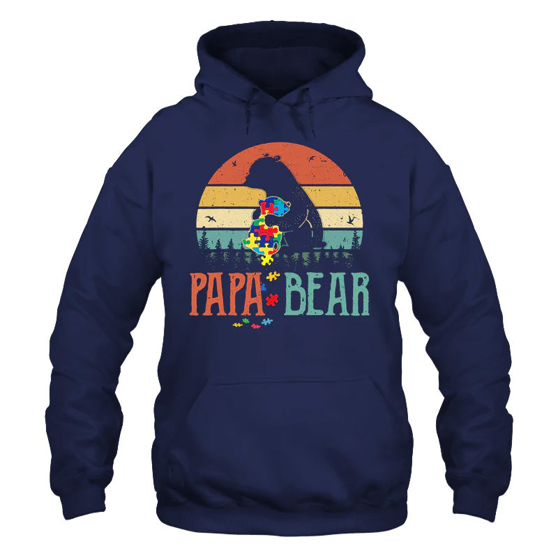 Collection Papa Bear Autism Awareness Retro – 3D Hoodie