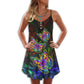 Colorful Butterfly Night – Women's Summer Sleeveless V-Neck Camisole Dress