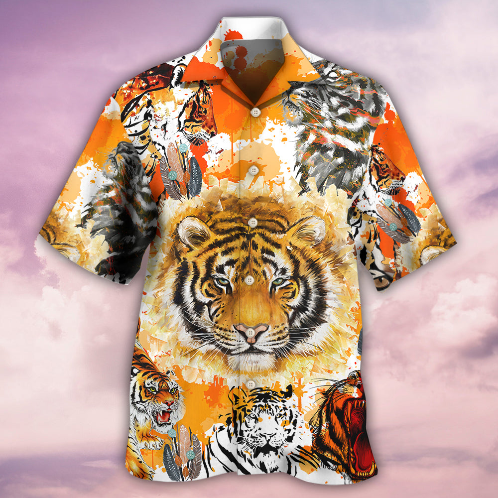 Colorful Tiger Painting Art - Hawaiian Shirt