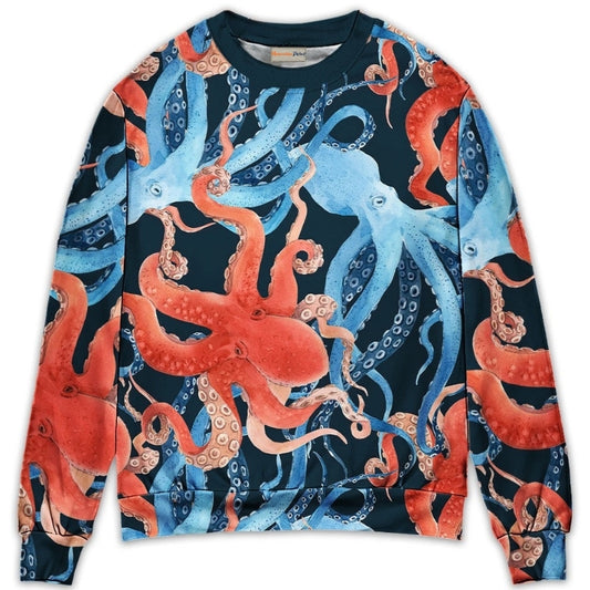 Colorful Octopus Ocean Life Art – Sweater - Ugly Christmas Sweater