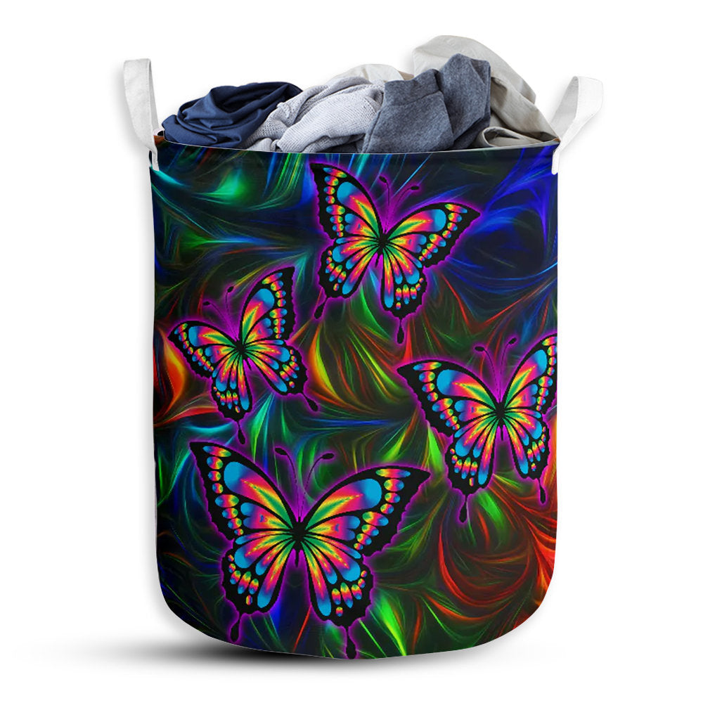 Butterfly Colorful Butterfly Mysterious Style - Laundry Basket