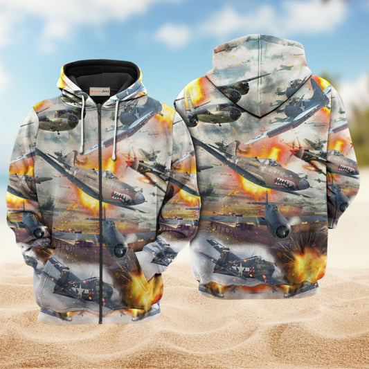 Combat Aircraft Adventure Art – 3D Hoodie