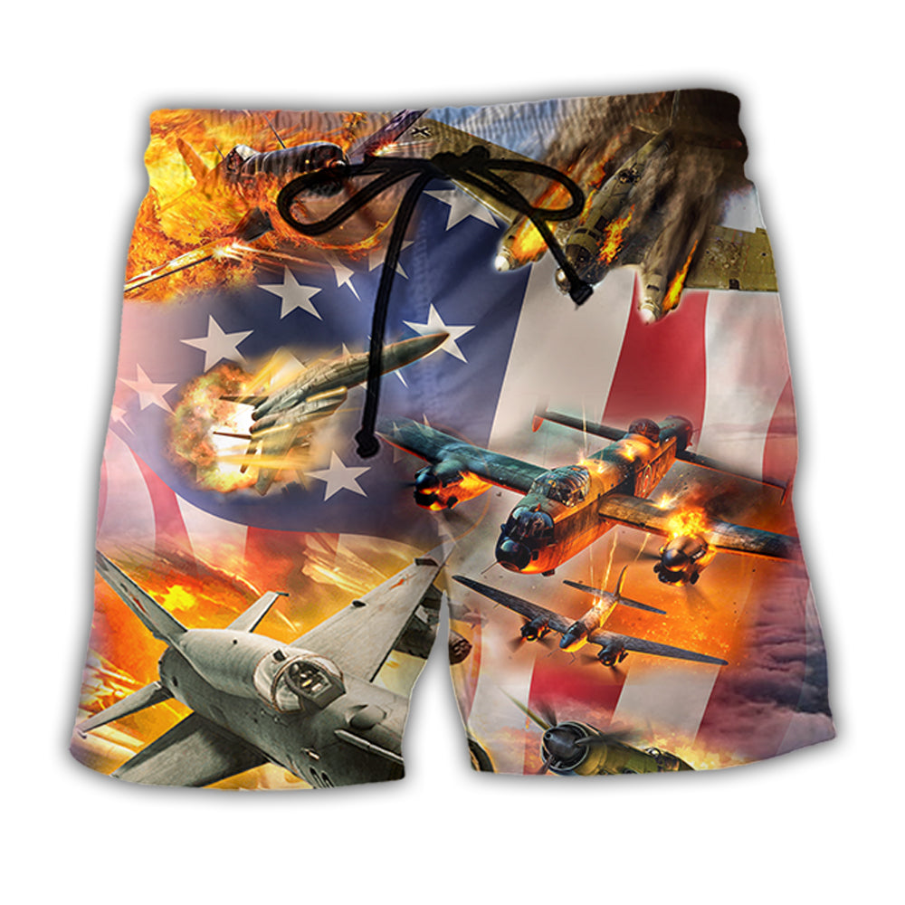 Combat Aircraft Independence Day Art – Beach Short