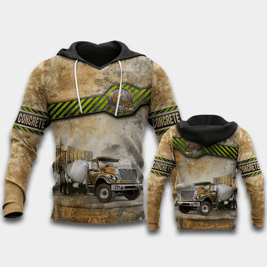 Concrete Mixer Work Art – 3D Hoodie
