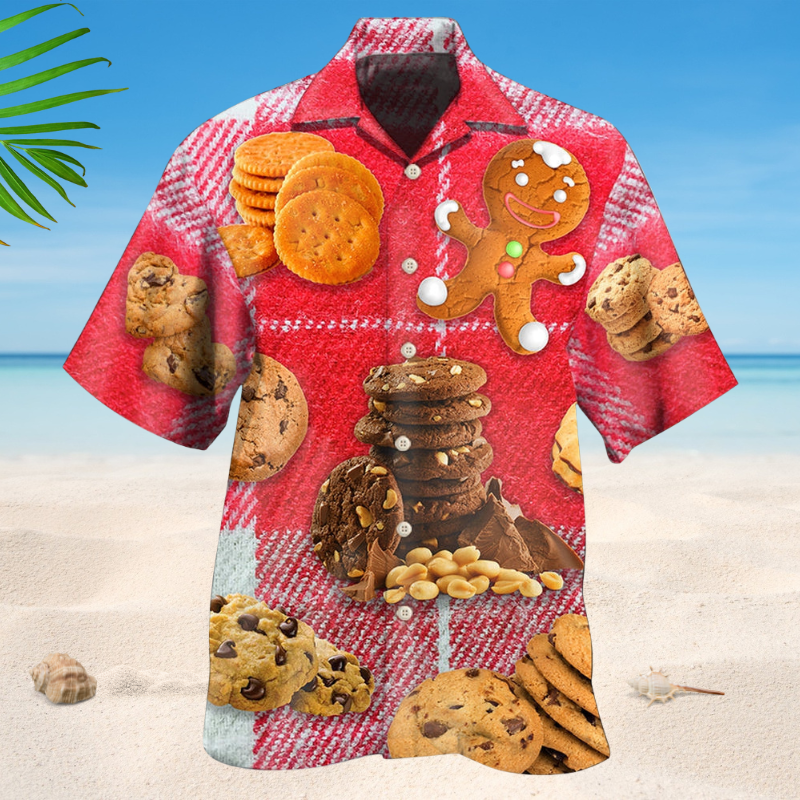 Cookie Baking Red Fabric Style – Hawaiian Shirt