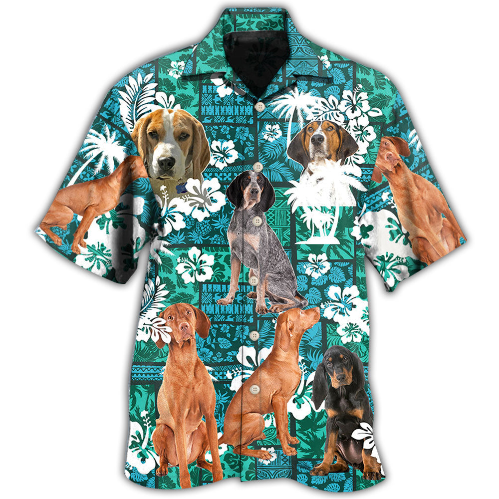 Coonhound Tropical Floral Style – Hawaiian Shirt