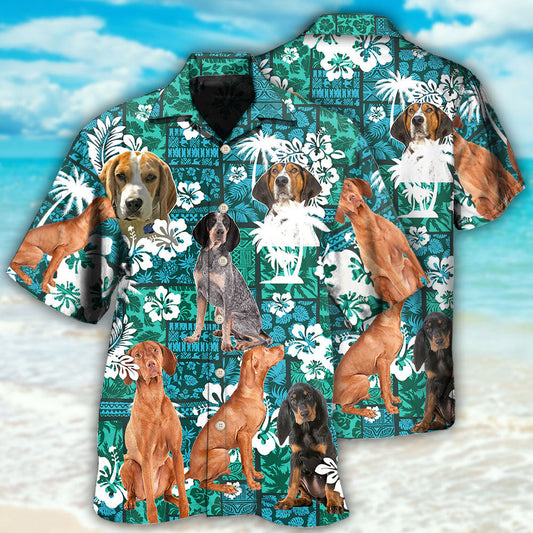 Coonhound Tropical Floral Style – Hawaiian Shirt
