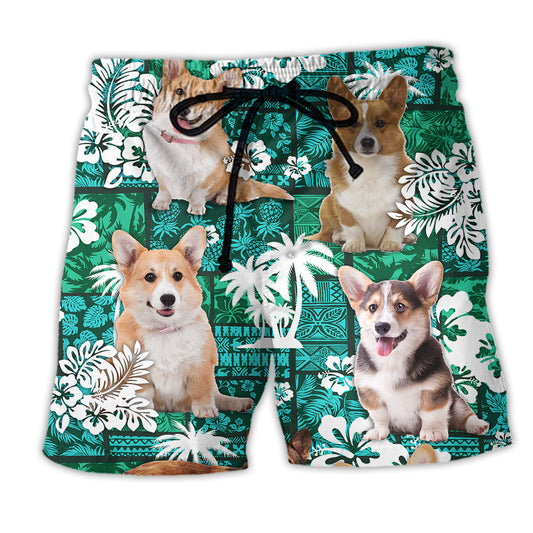 Corgi Lover Tropical Life - Beach Short