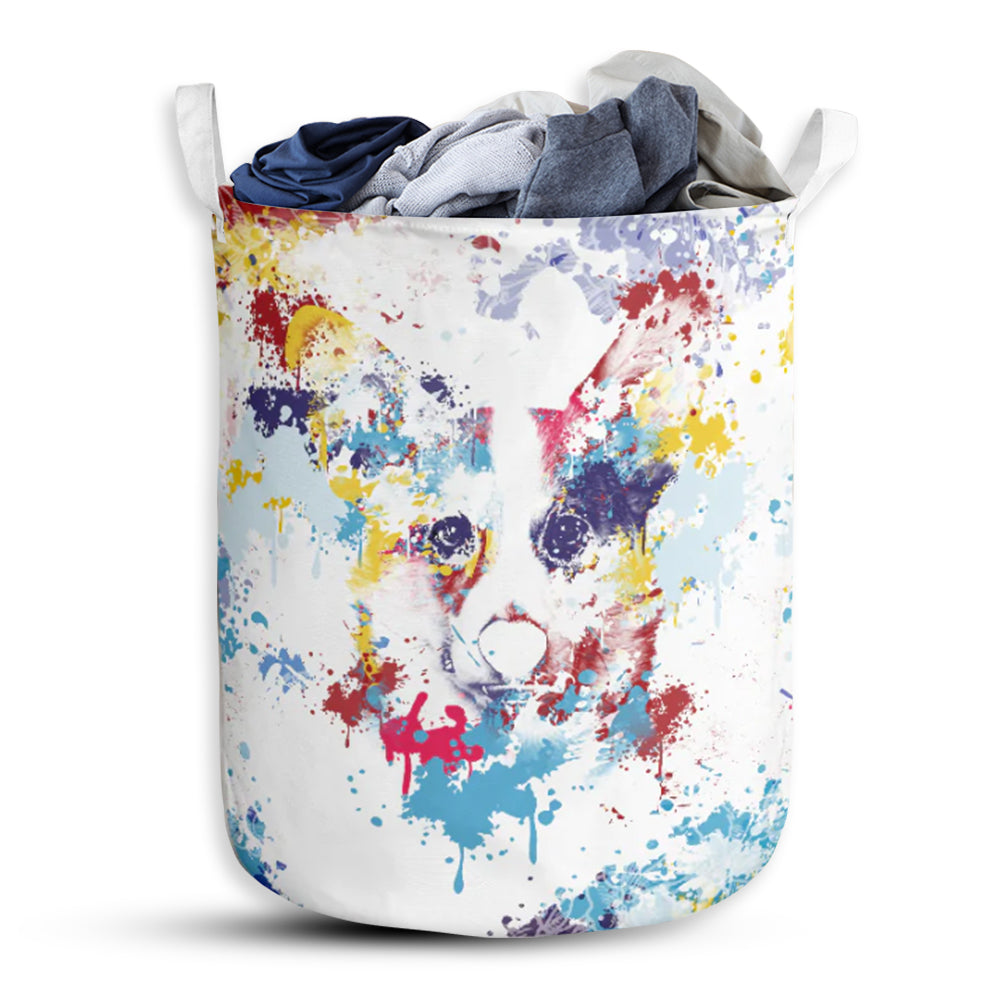 Corgi Watercolor Basic Style - Laundry Basket - Owls Matrix LTD