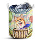 S: 17.72”x13.78” (45x35 cm) Corgi And Air Balloon - Laundry Basket - Owls Matrix LTD
