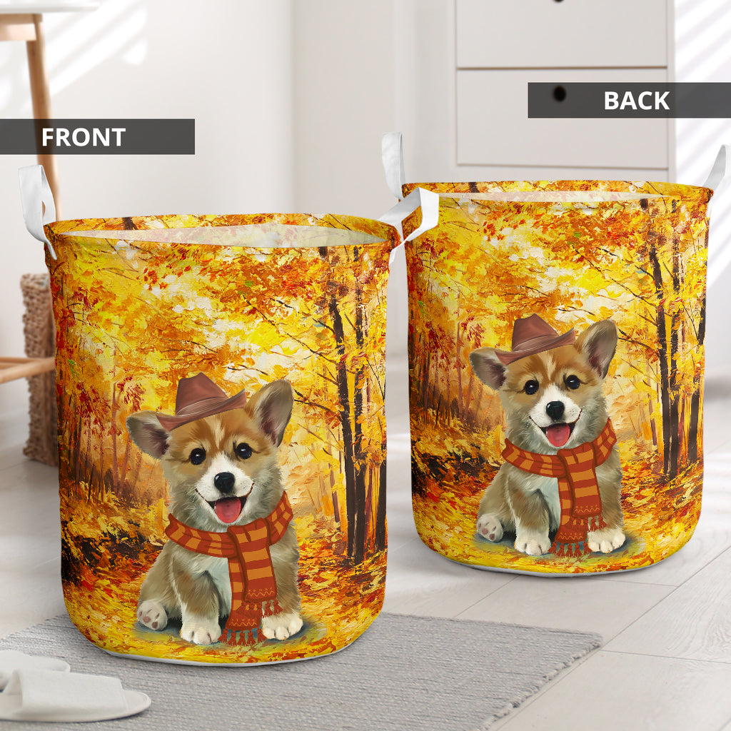 Corgi Autumn Dreamy Style - Laundry Basket - Owls Matrix LTD