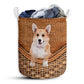 S: 17.72”x13.78” (45x35 cm) Corgi Cute Rattan Teaxture - Laundry basket - Owls Matrix LTD