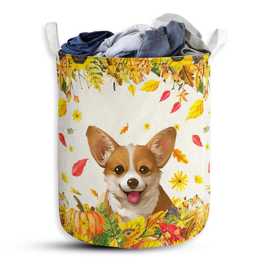 S: 17.72”x13.78” (45x35 cm) Corgi Halloween Fall In Love - Laundry Basket - Owls Matrix LTD