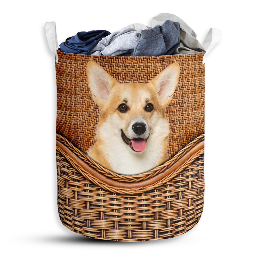S: 17.72”x13.78” (45x35 cm) Corgi Handmade Basic Style - Laundry Basket - Owls Matrix LTD