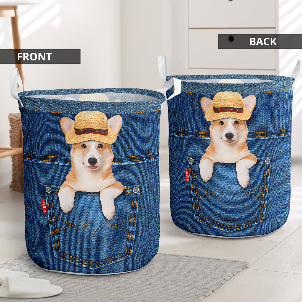 Corgi Jean Basic Lovely Style - Laundry Basket - Owls Matrix LTD