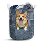 S: 17.72”x13.78” (45x35 cm) Corgi Jean Basic Style - Laundry Basket - Owls Matrix LTD
