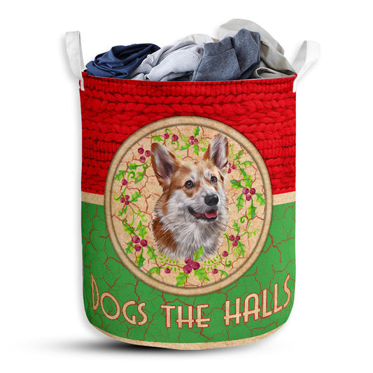 S: 17.72”x13.78” (45x35 cm) Corgi Knit Wool - Laundry Basket - Owls Matrix LTD