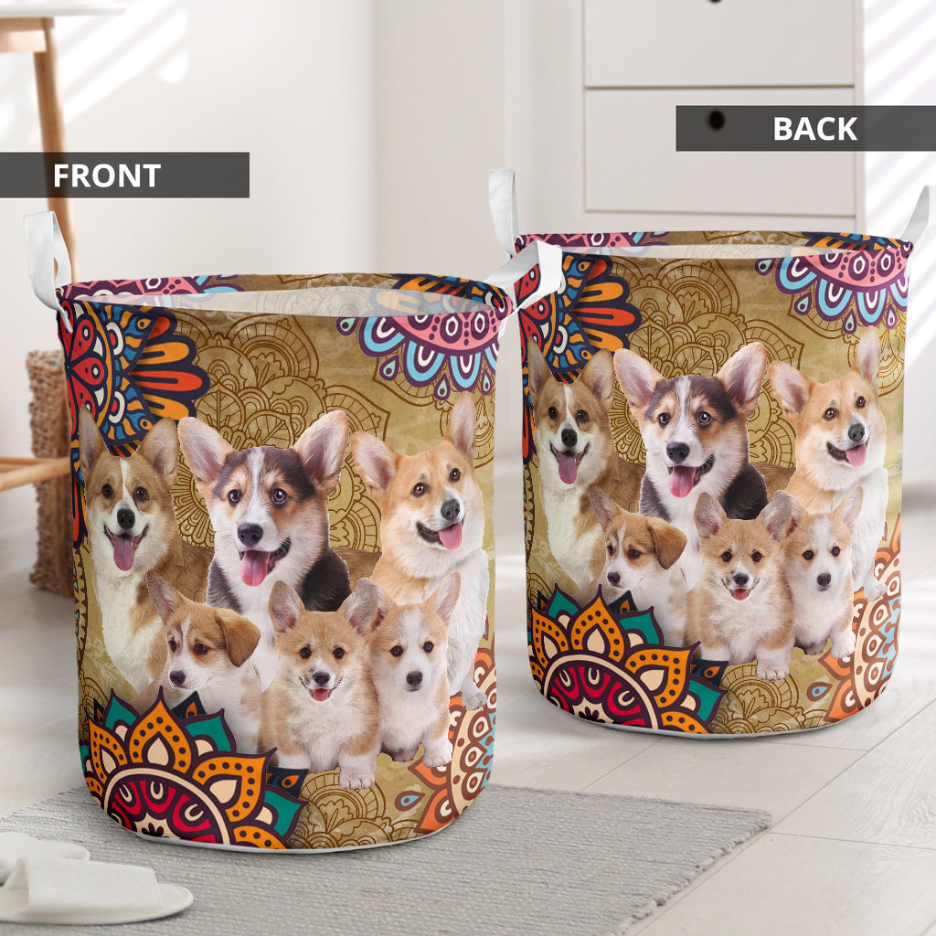 Corgi Mandala Style - Laundry Basket - Owls Matrix LTD