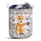 S: 17.72”x13.78” (45x35 cm) Corgi Pine Needles - Laundry Basket - Owls Matrix LTD