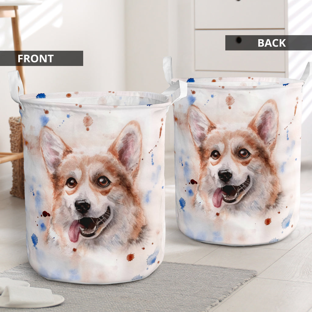 Corgi Portrait Basic Style - Laundry Basket - Owls Matrix LTD